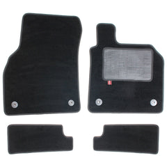Audi TT 2014 onwards over mat set with fixings shown in black automotive carpet