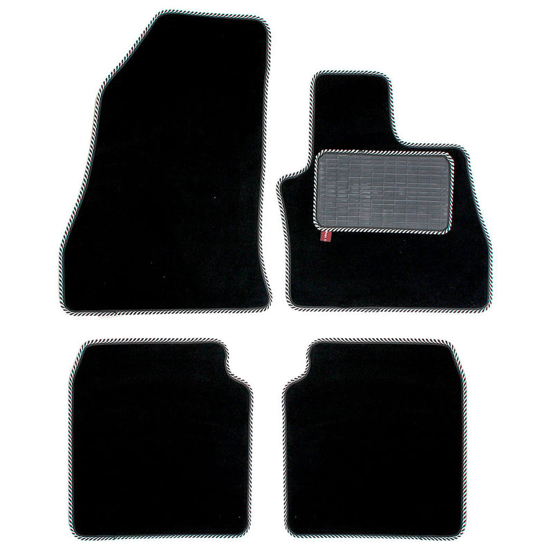 Fiat 500L over mat set shown in standard black automotive carpet