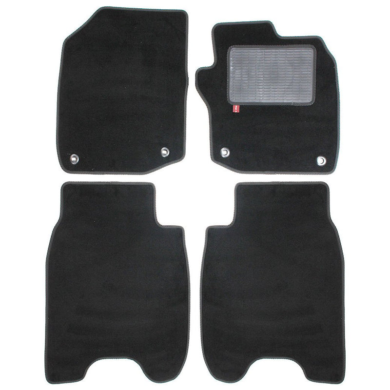 Honda Civic 2012-17 over mat set with fixings shown in standard black automotive carpet