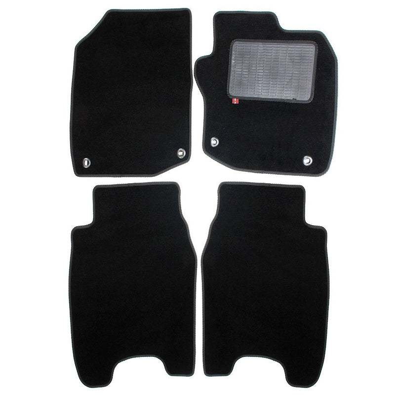 Honda Civic diesel 2013 over mat set with fixings shown in standard black automotive carpet