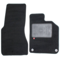 Smart Fortwo Coupe 2015 onwards over mat set with fixings shown in standard black automotive carpet
