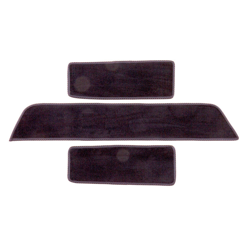 Volkswagen T5 side step mats shown in black automotive carpet